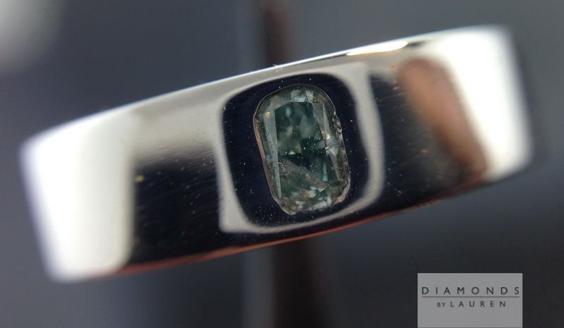 blue radiant cut diamond ring