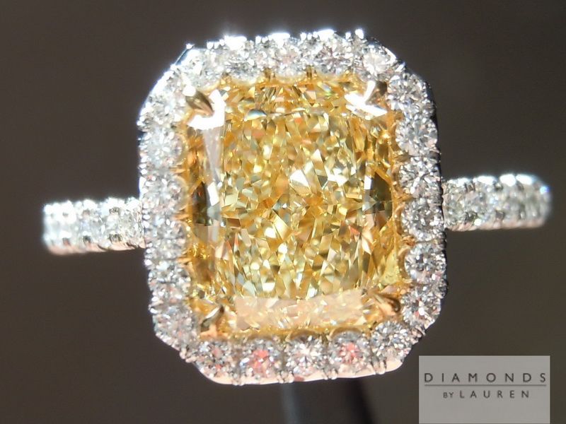 yellow diamond halo ring