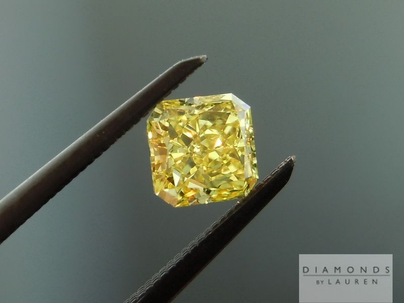 fancy vivid yellow radiant cut diamond