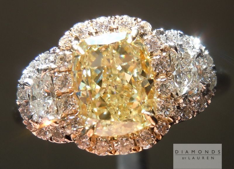gia fancy light yellow diamond ring