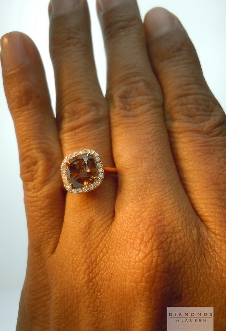 orangy brown diamond ring