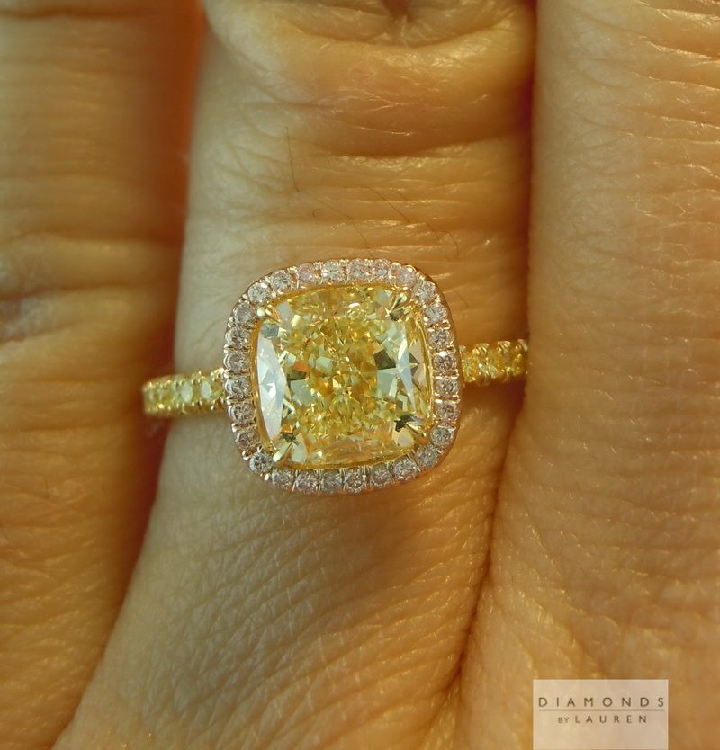 fancy light yellow diamond ring