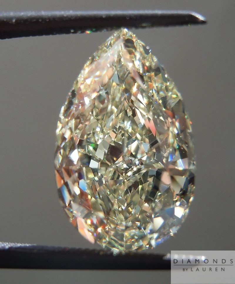 yellow pear shape diamond