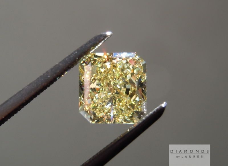 yellow radiant cut diamond