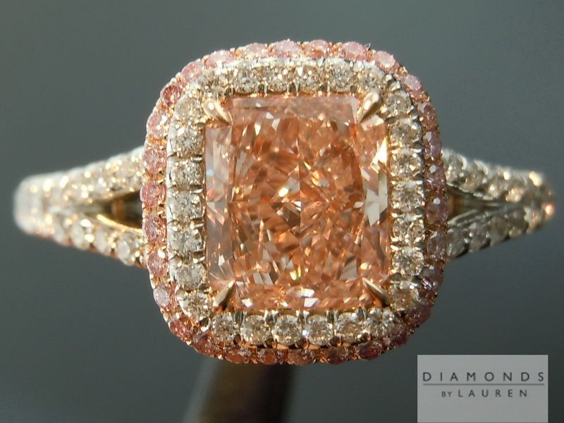 fancy light orangy pink diamond ring