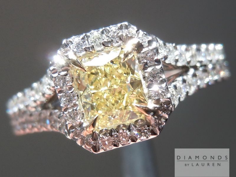 fancy yellow diamond radiant cut diamond
