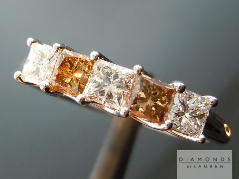 fancy brown and colorless diamond ring