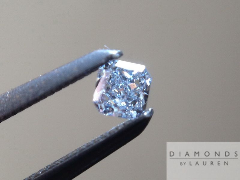 blue radiant cut diamond