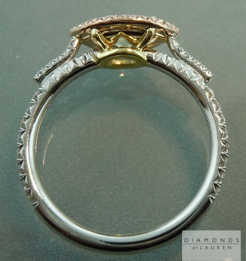 pink diamond halo ring