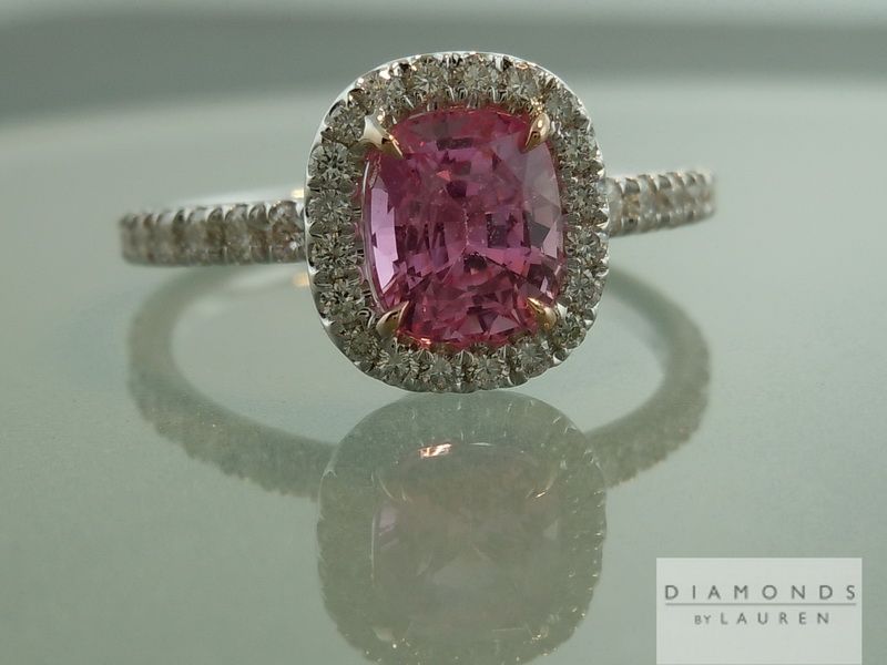 hand forged pink sapphire ring