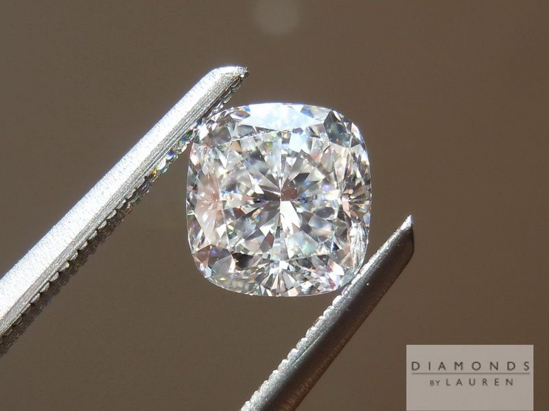 completely colorless cushion cut diamond