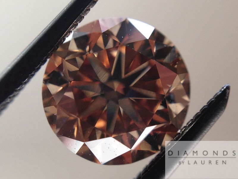 brown round brilliant diamond