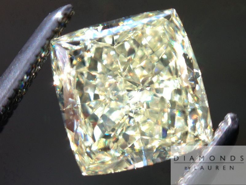 fancy light yellow square shape diamond