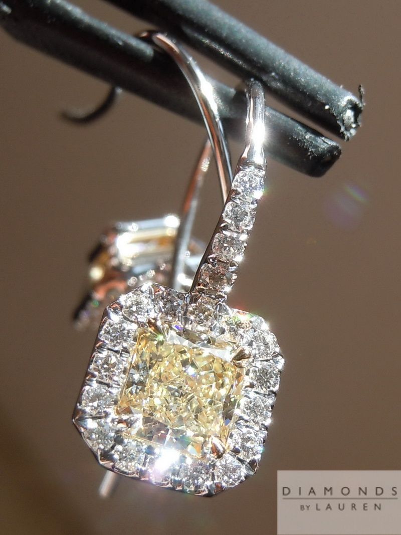 radiant cut diamond earrings