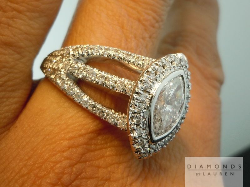tri-shank diamond ring