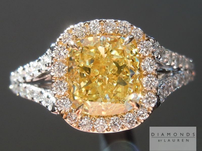 fancy intense yellow diamond ring