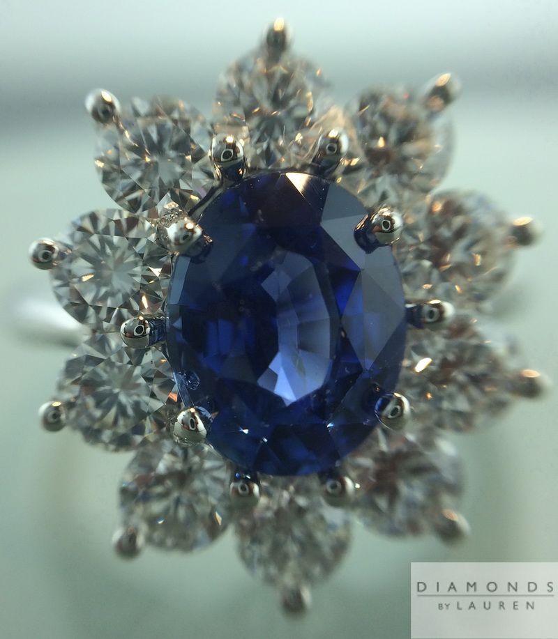 diamond halo and sapphire ring
