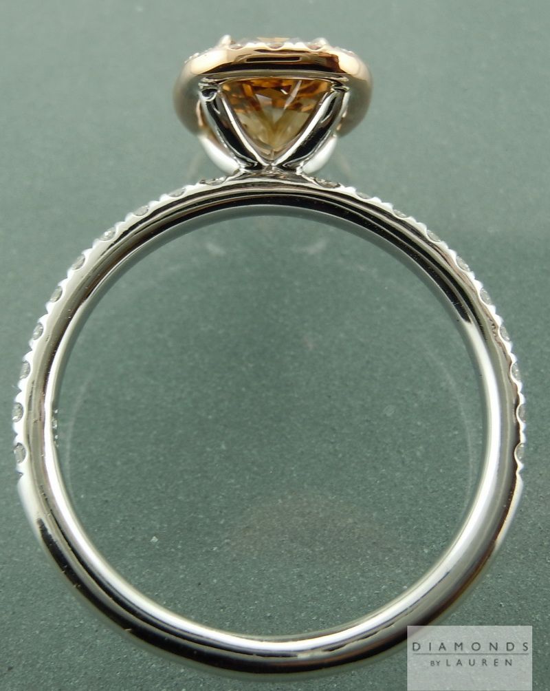 hand forged diamond halo ring