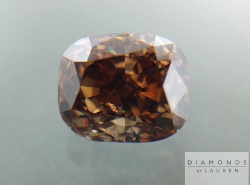 brown cushion cut diamond