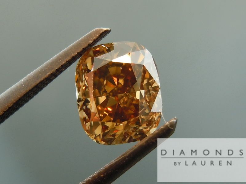 brown cushion cut diamond