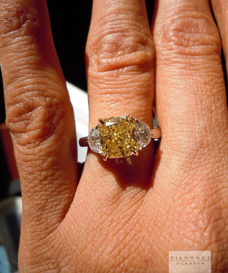 hand forged three stone diamond ring
