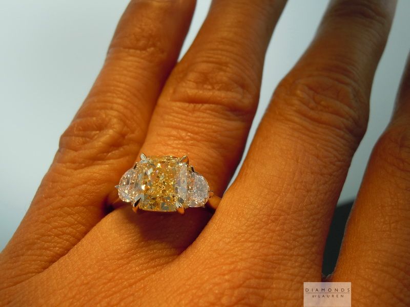 natural yellow diamond ring