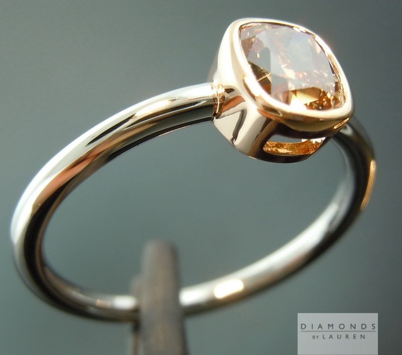 natural orange diamond ring