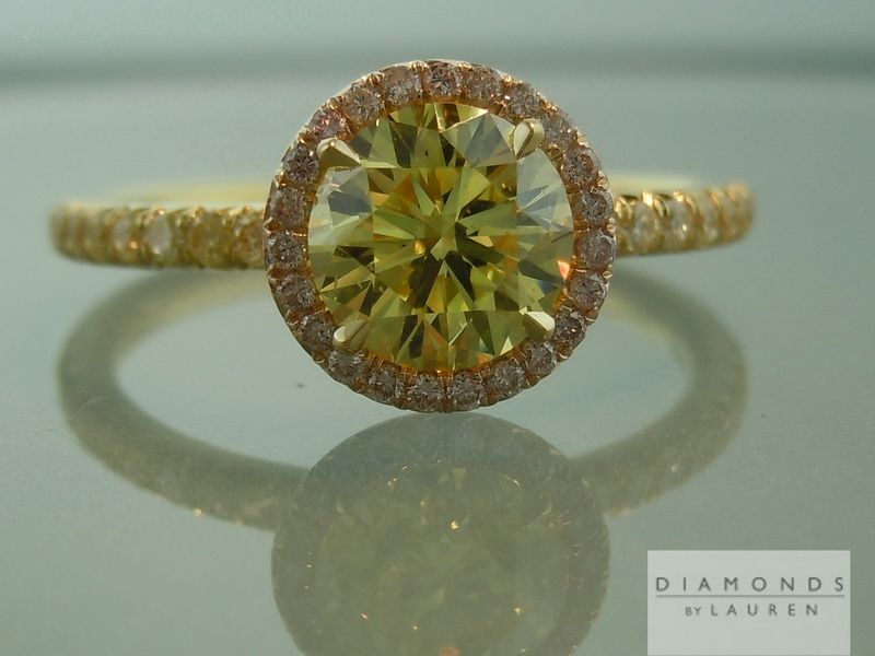 pink diamond halo ring