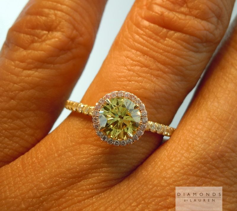pink diamond halo ring