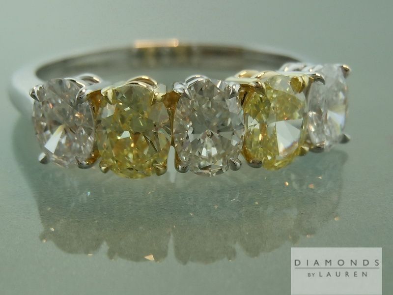 colorless and fancy yellow diamond ring