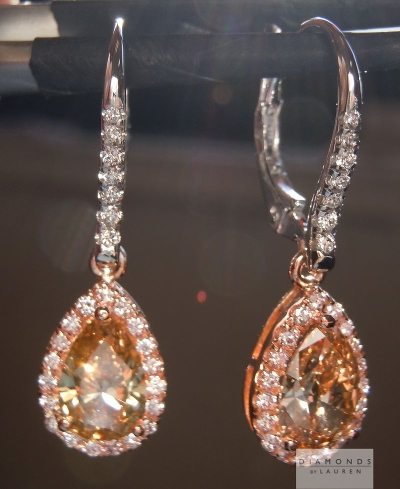 pear shape diamond earrings