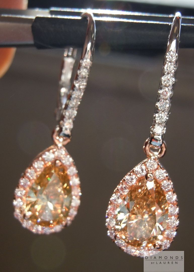 yellow brown diamond earrings