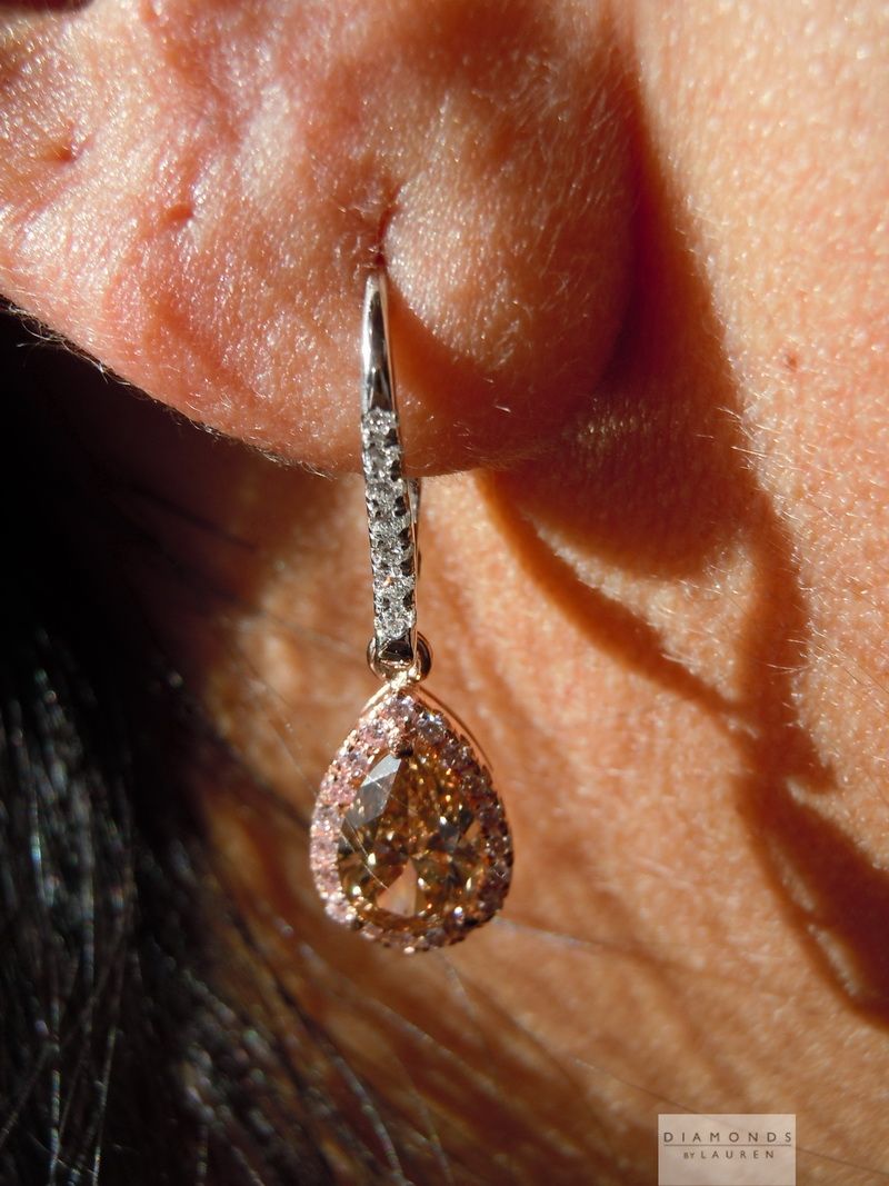 natural brown diamond earrings