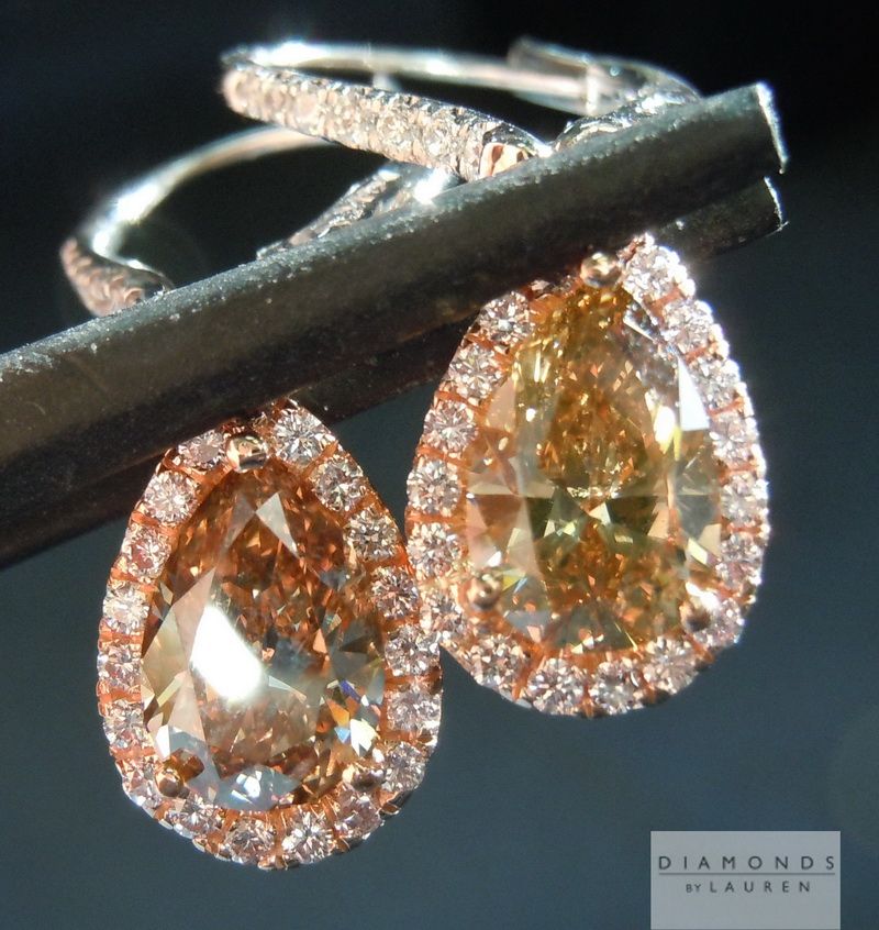 yellow brown diamond earrings