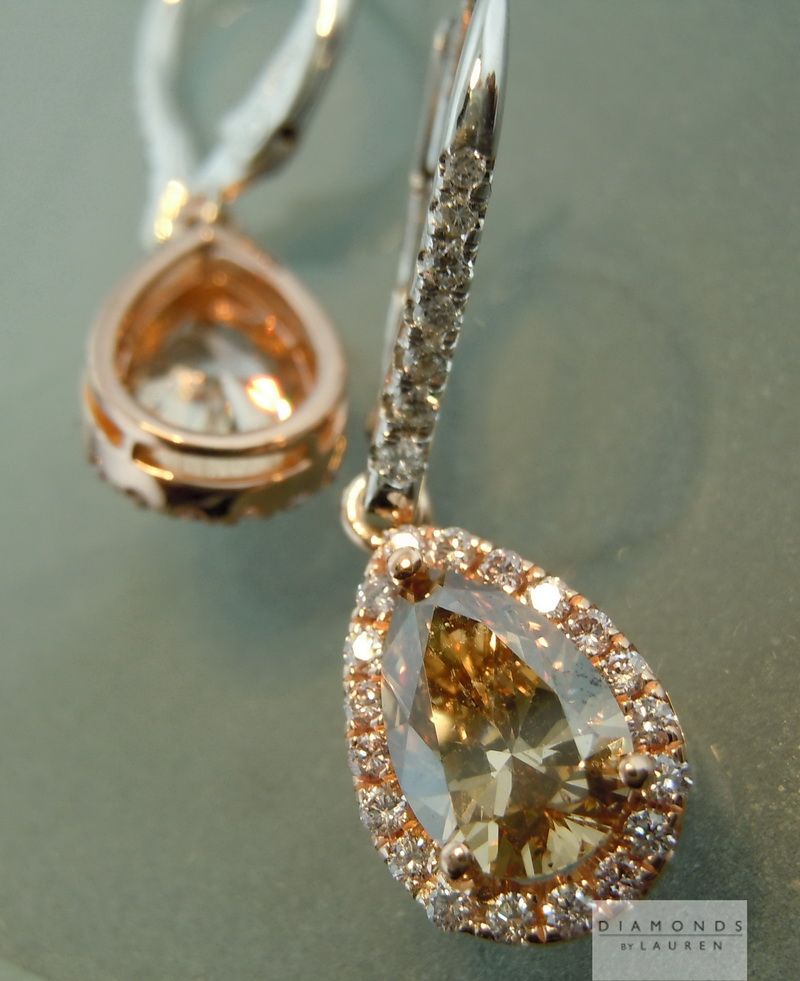 natural pink diamond earrings