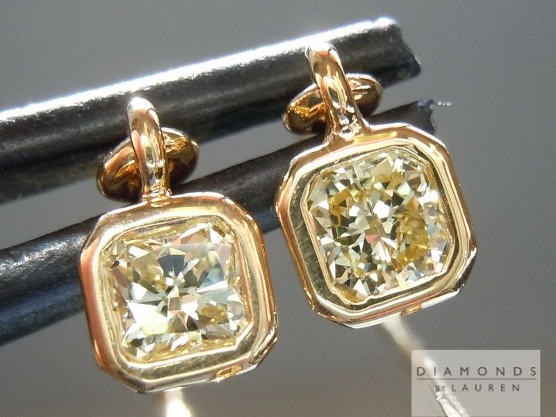 natural yellow diamond earrings