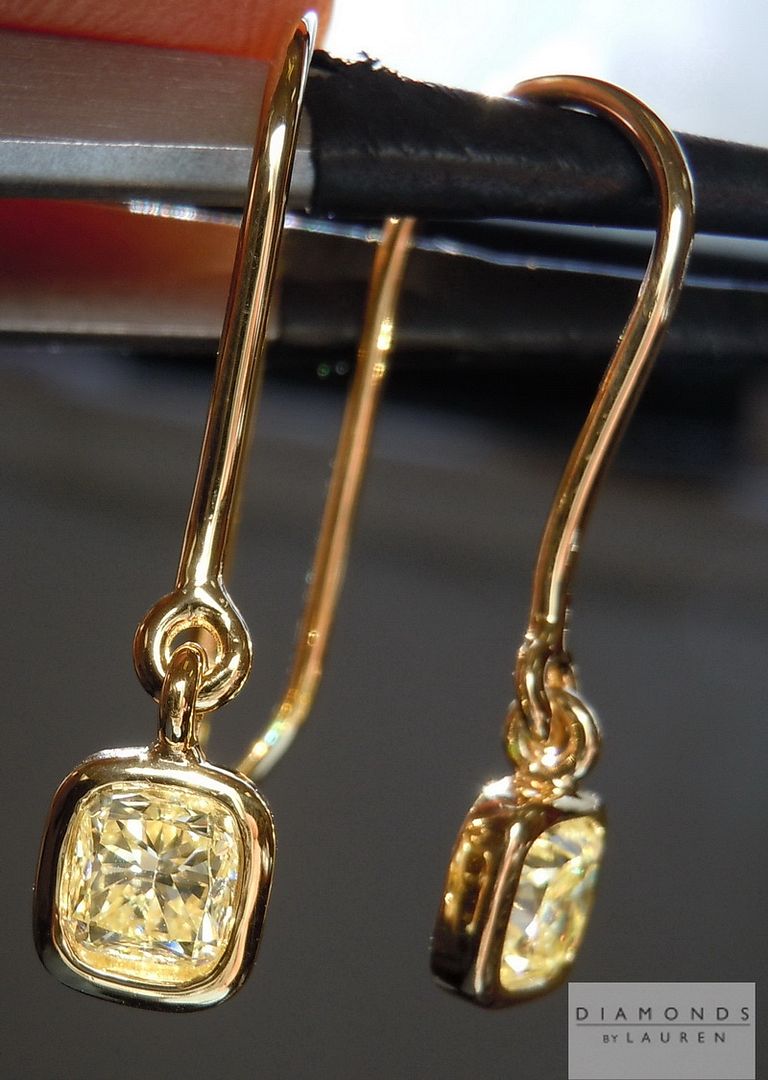 natural yellow diamond earrings