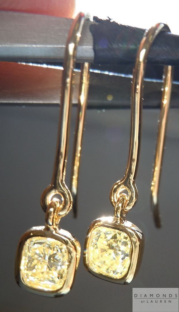 fancy light yellow diamond earrings