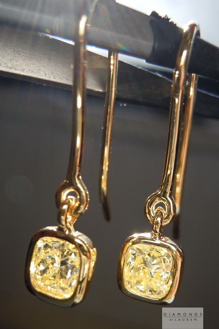 natural yellow diamond earrings