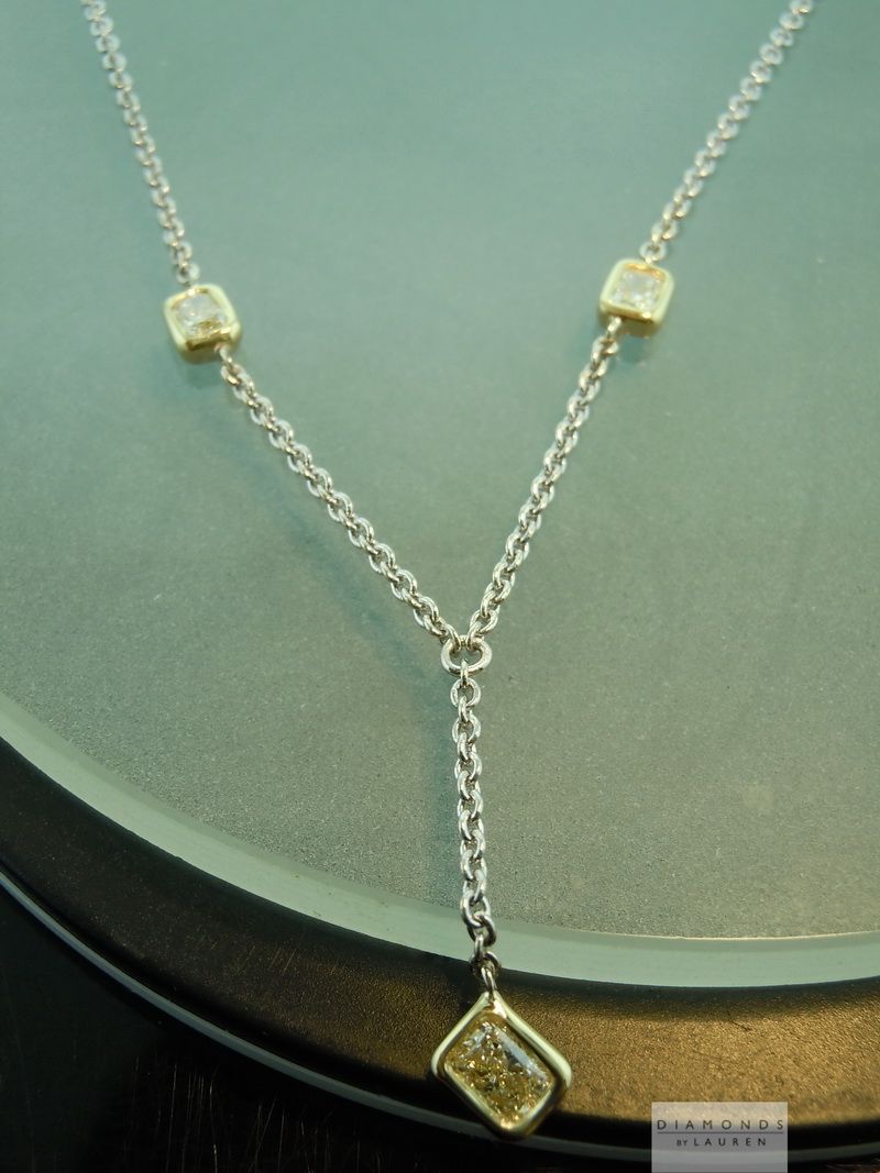 natural yellow diamond necklace