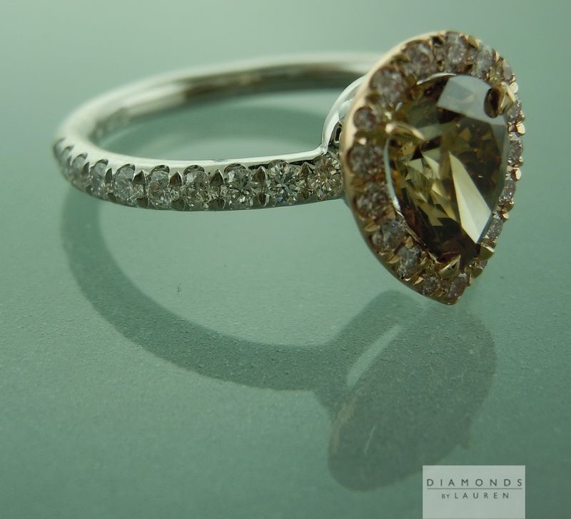 brown diamond halo ring