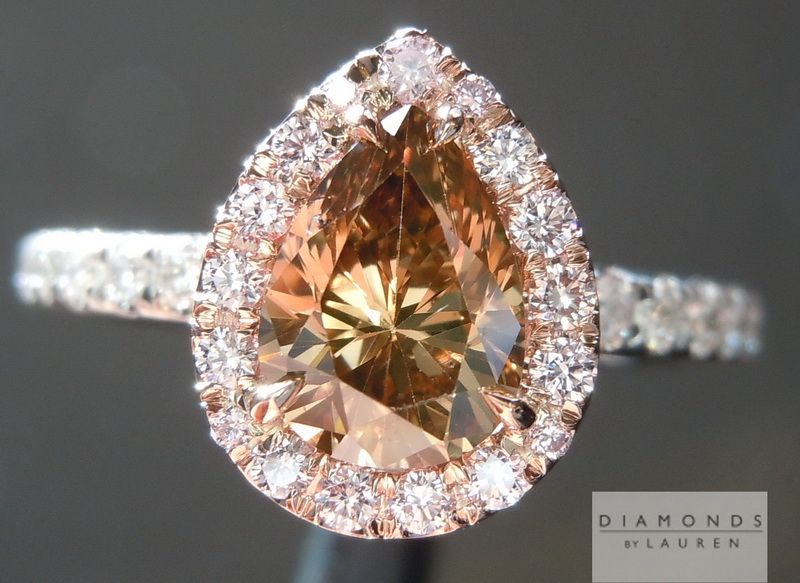 pink diamond halo ring