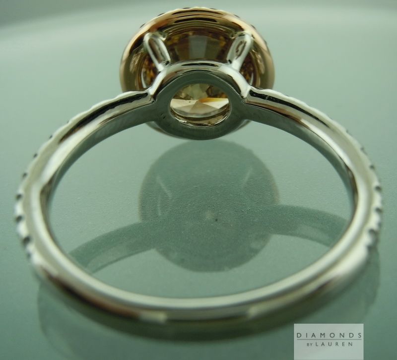 natural brown diamond halo ring