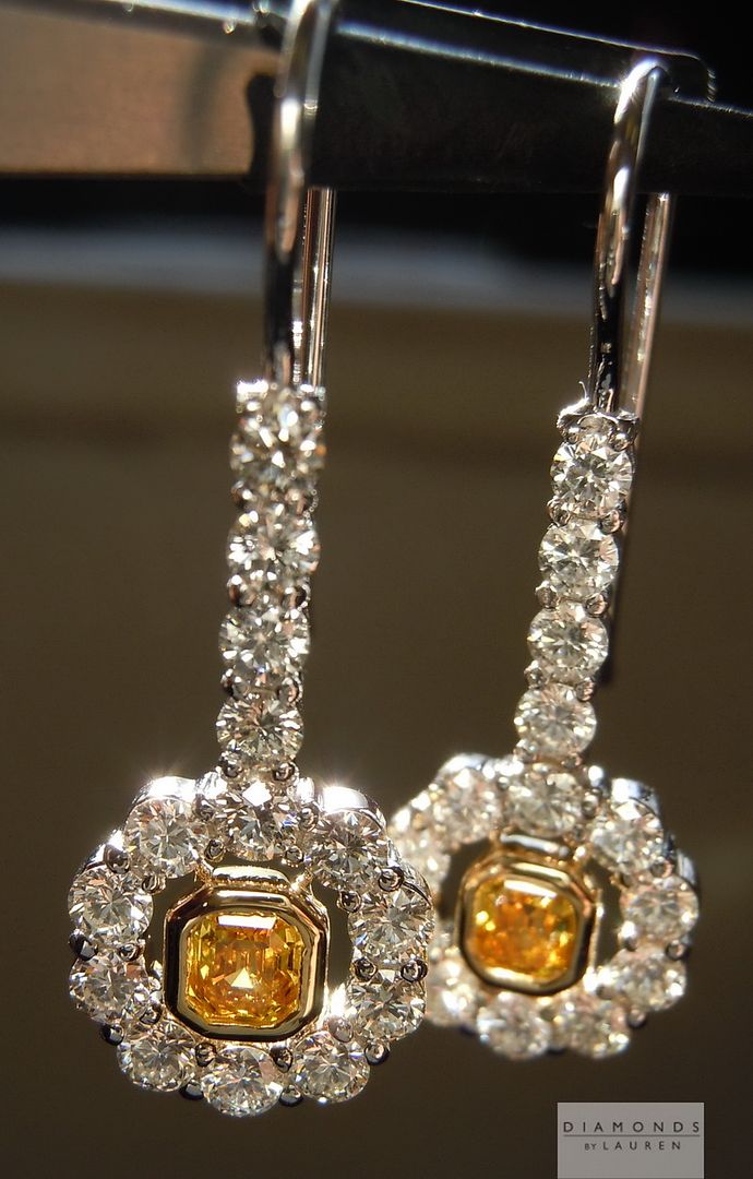 orange diamond earrings