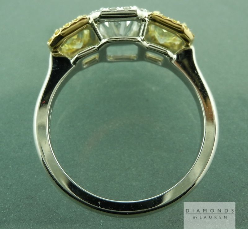 three stone diamond halo ring
