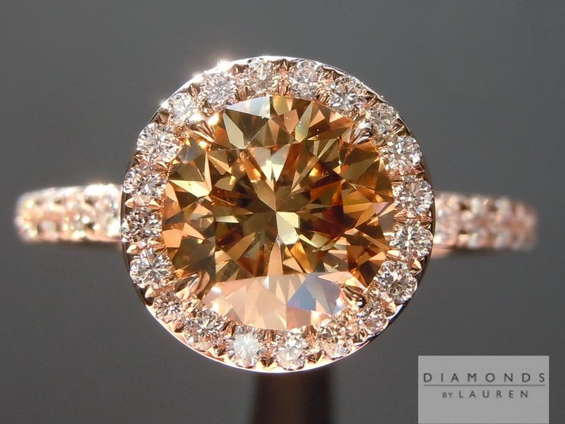 rose gold diamond halo ring