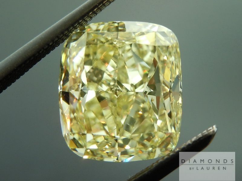yellow cushion cut diamond