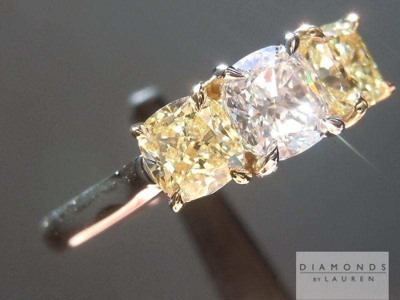 yellow and colorless diamond ring