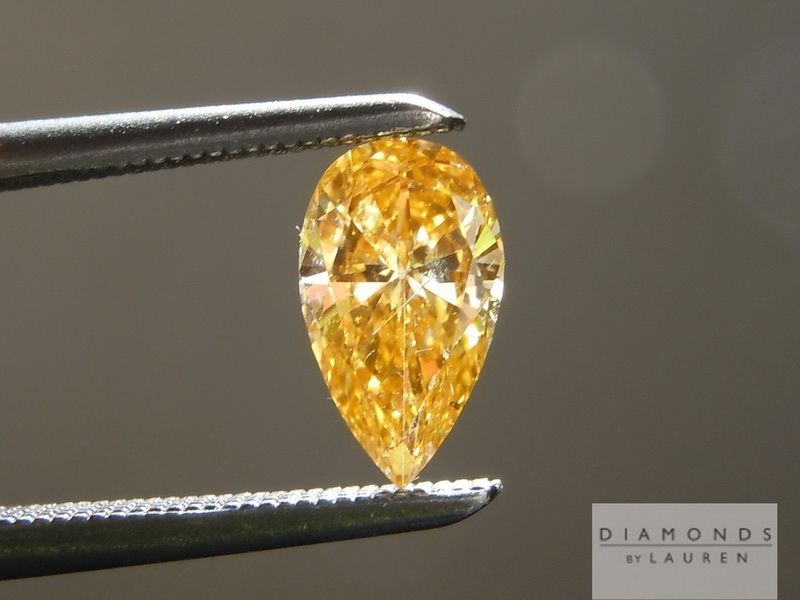 orange pear shape diamond