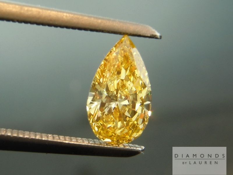 orange pear shape diamond